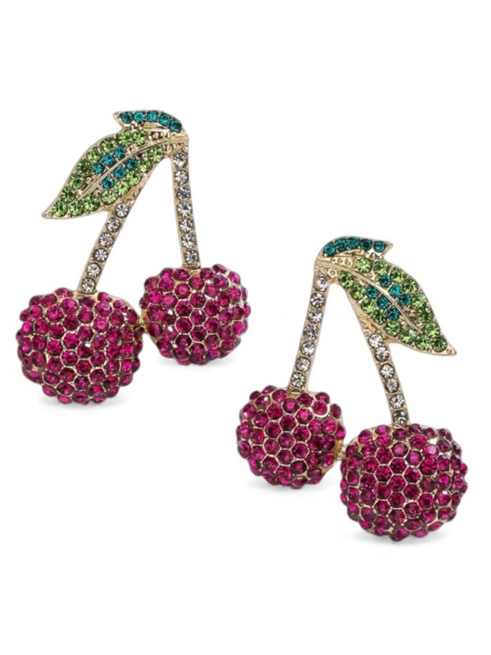 Cherry Rhinestone Earrings NWOT